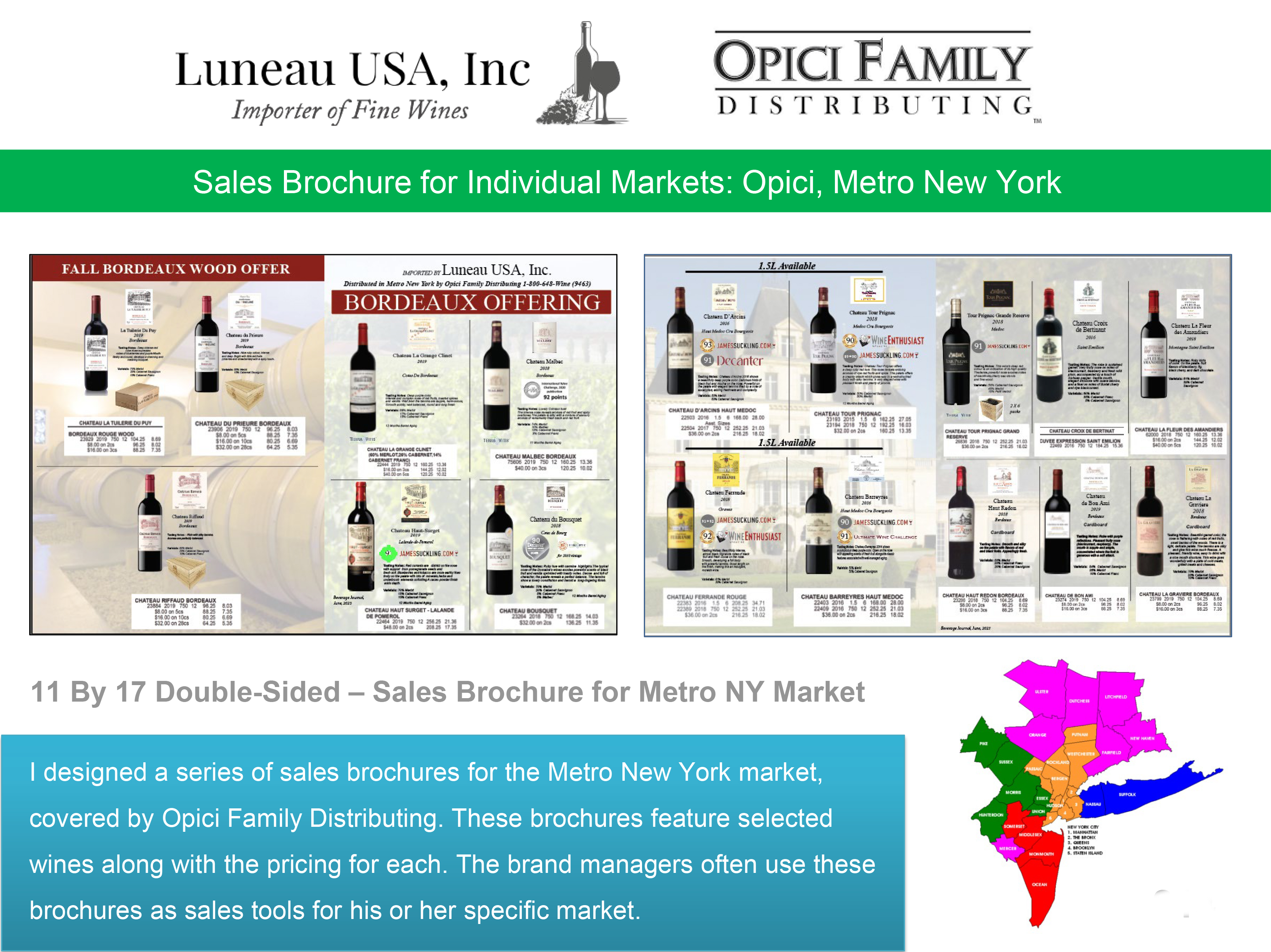 Wine Sales Brochure For Opici Family Wines - New York Market
